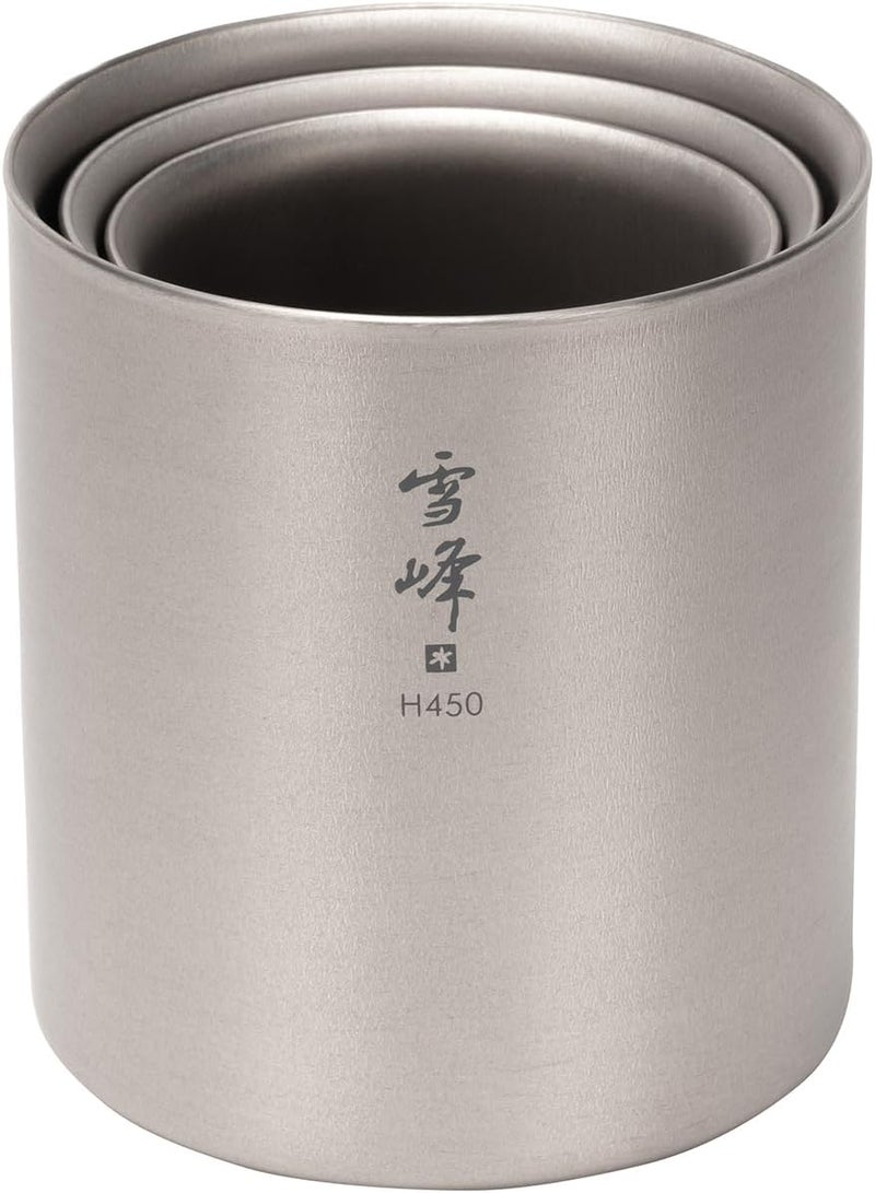 Snow Peak Titanium H450 Stacking Mug - Ultralight Double Wall Insulated Cup for Camping and Everyday Use - Image 2